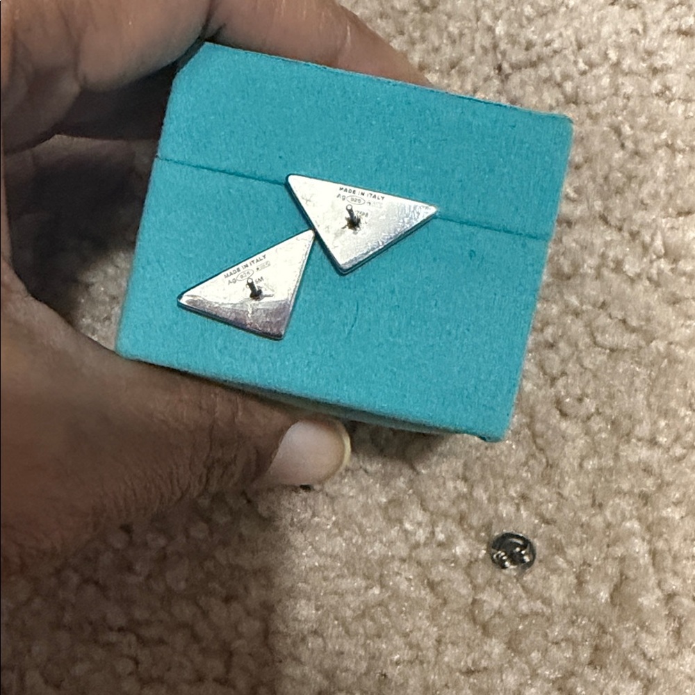 Prada Vibrant Yellow Triangle Studs - Picture 3 of 5